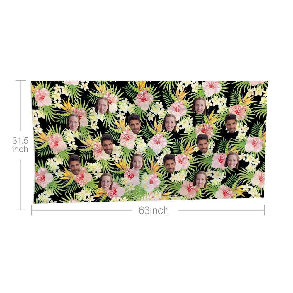 Custom Photo Towel Personalized Beach Towel Hawaii Style Towel Gift For Couple - Giftlab