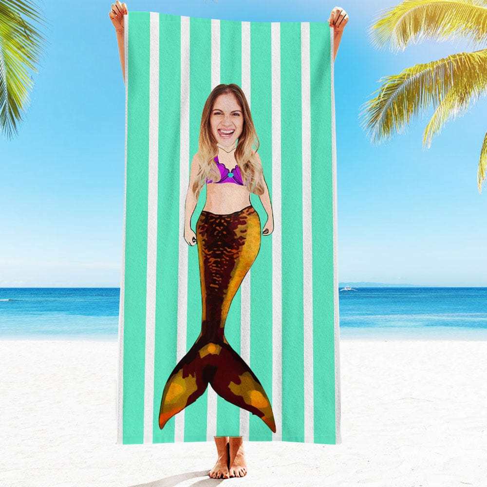 Custom Face Beach Towel Personalized Beach Towel Gift for Mother - Giftlab