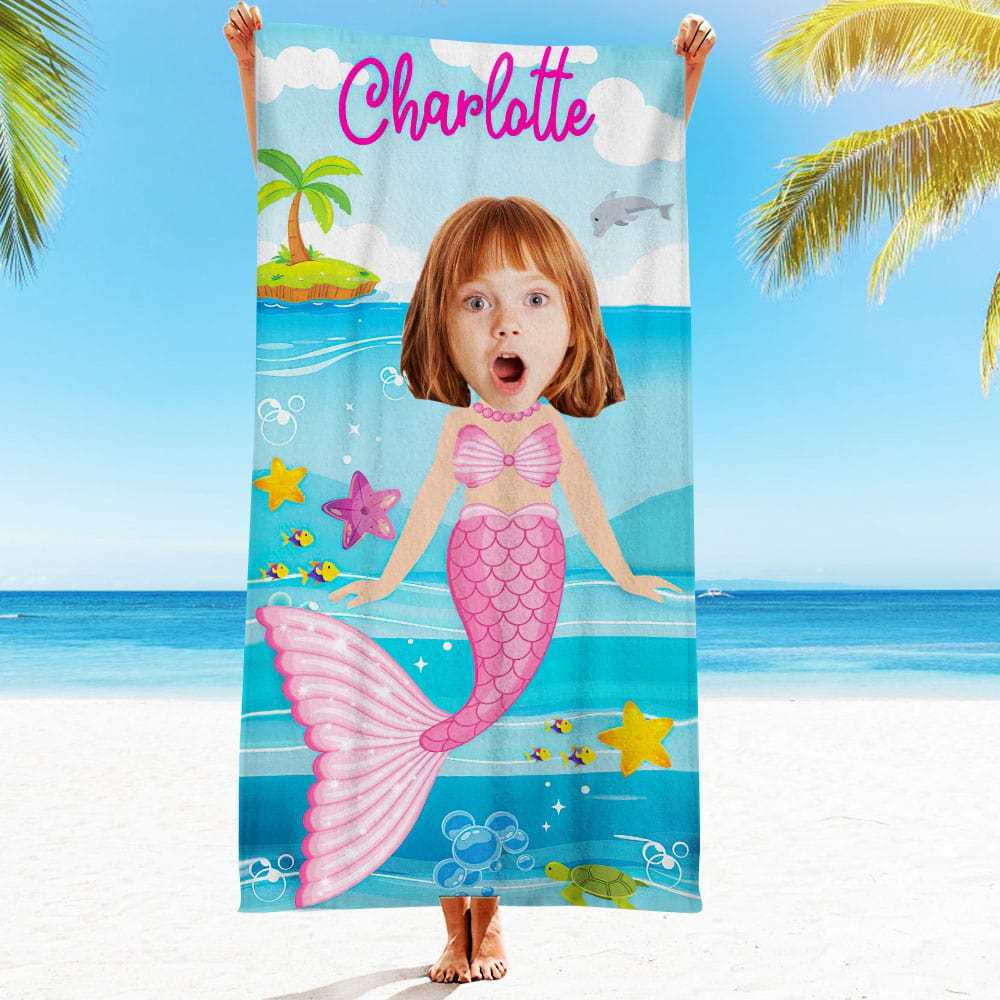 Custom Face Beach Towel Personalized Beach Towel Gift for Mother - Giftlab