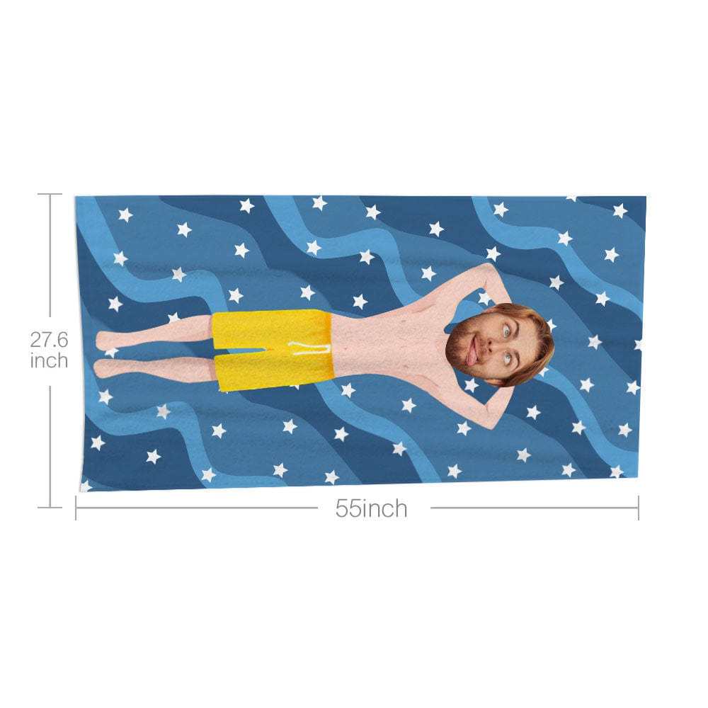 Custom Face Beach Towel Personalized Beach Towel Funny Gift for Summer - Giftlab