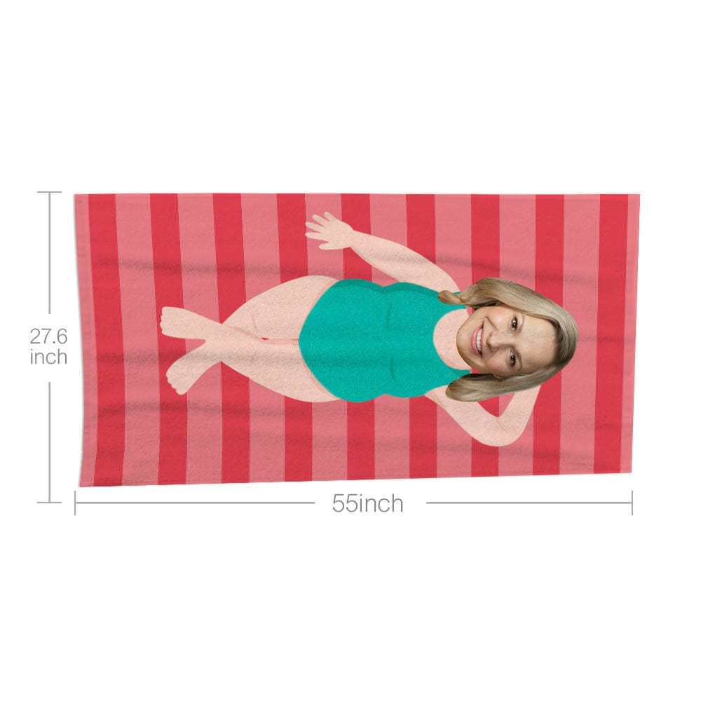 Custom Face Beach Towel Personalized Beach Towel Gift for Mother - Giftlab