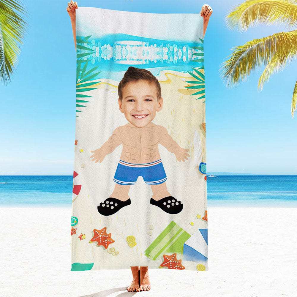 Custom Face Beach Towel Personalized Beach Towel Gift for Mother - Giftlab