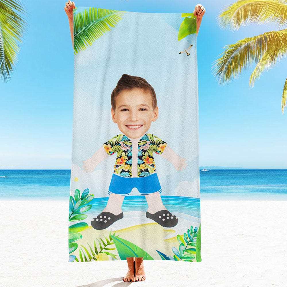 Custom Face Beach Towel Personalized Beach Towel Gift for Mother - Giftlab