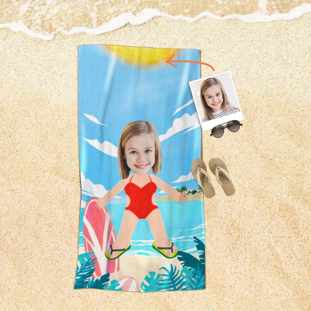 Custom Face Beach Towel Personalized Beach Towel Funny Gift for Summer - Giftlab