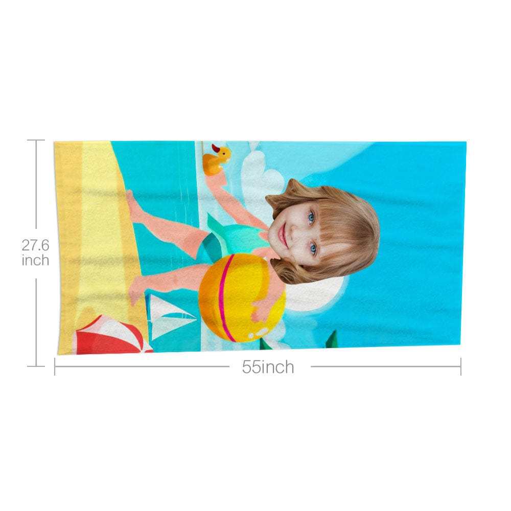 Custom Face Beach Towel Personalized Beach Towel Funny Gift for Summer - Giftlab
