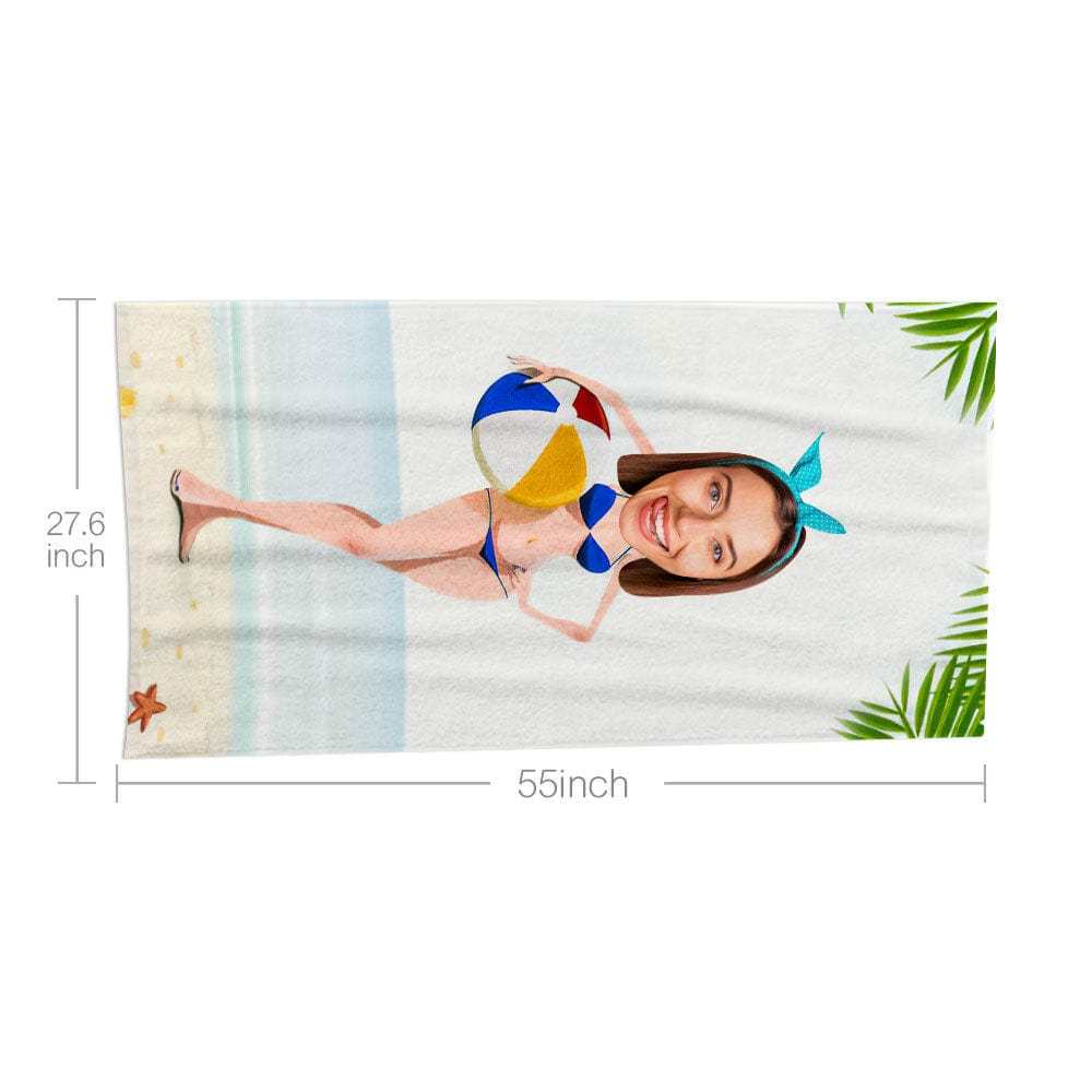 Custom Face Beach Towel Personalized Beach Towel Funny Gift for Summer - Giftlab