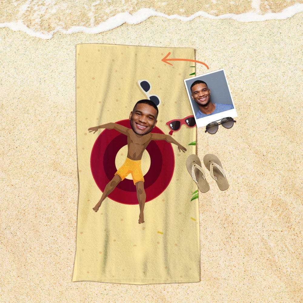Custom Face Beach Towel Personalized Beach Towel Funny Gift for Summer - Giftlab
