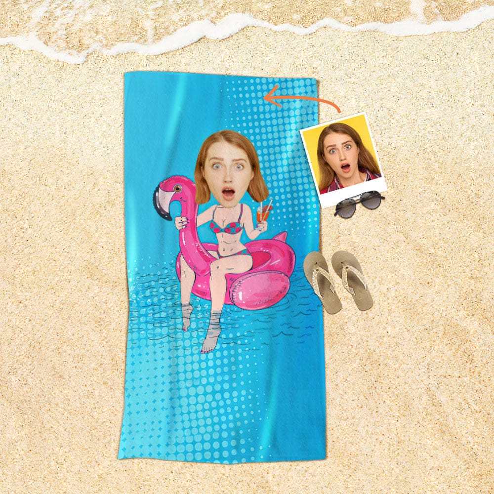 Custom Face Beach Towel Personalized Beach Towel Gift for Mother - Giftlab