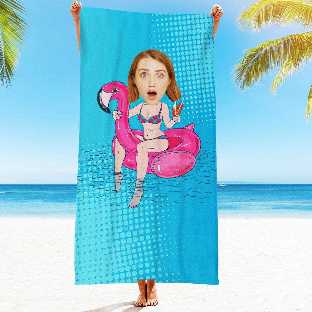 Custom Face Beach Towel Personalized Beach Towel Gift for Mother - Giftlab