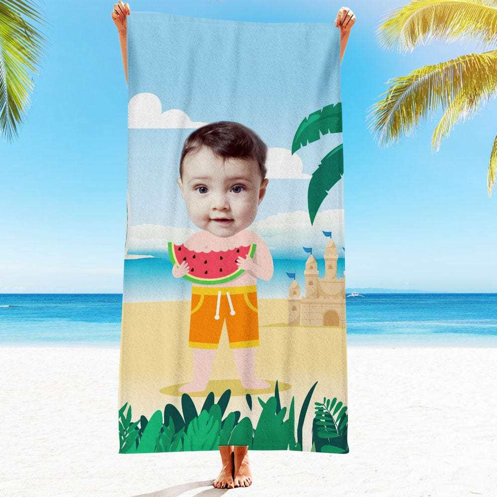 Custom Face Beach Towel Personalized Beach Towel Gift for Mother - Giftlab
