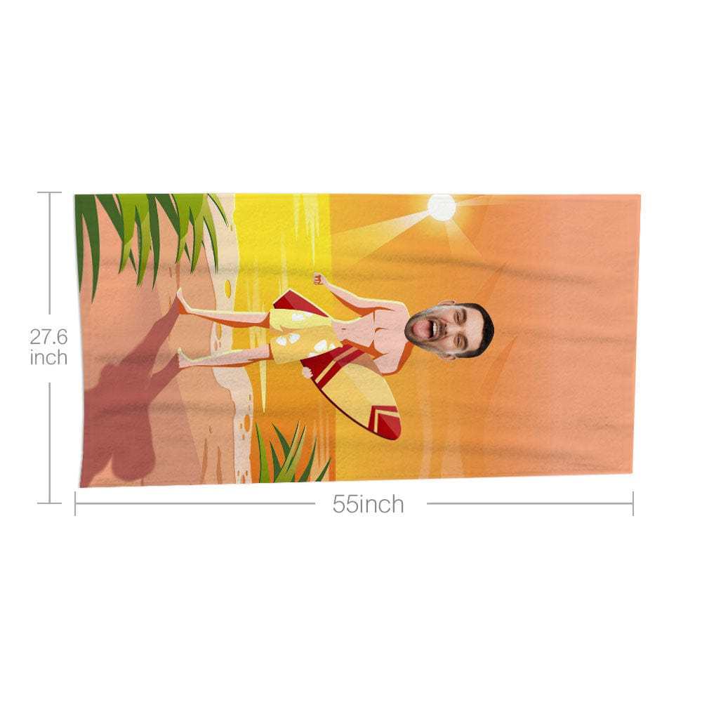 Custom Face Beach Towel Personalized Beach Towel Funny Gift for Summer - Giftlab