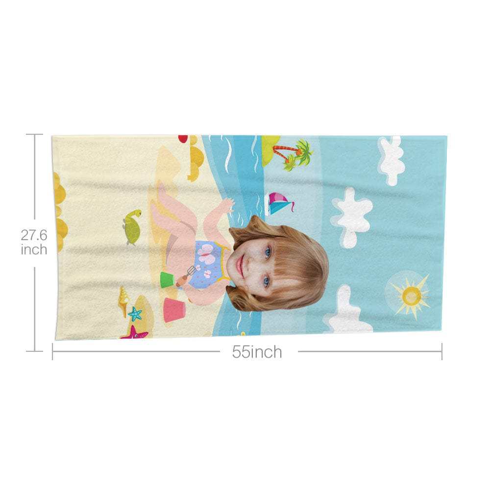 Custom Face Beach Towel Personalized Beach Towel Gift for Mother - Giftlab