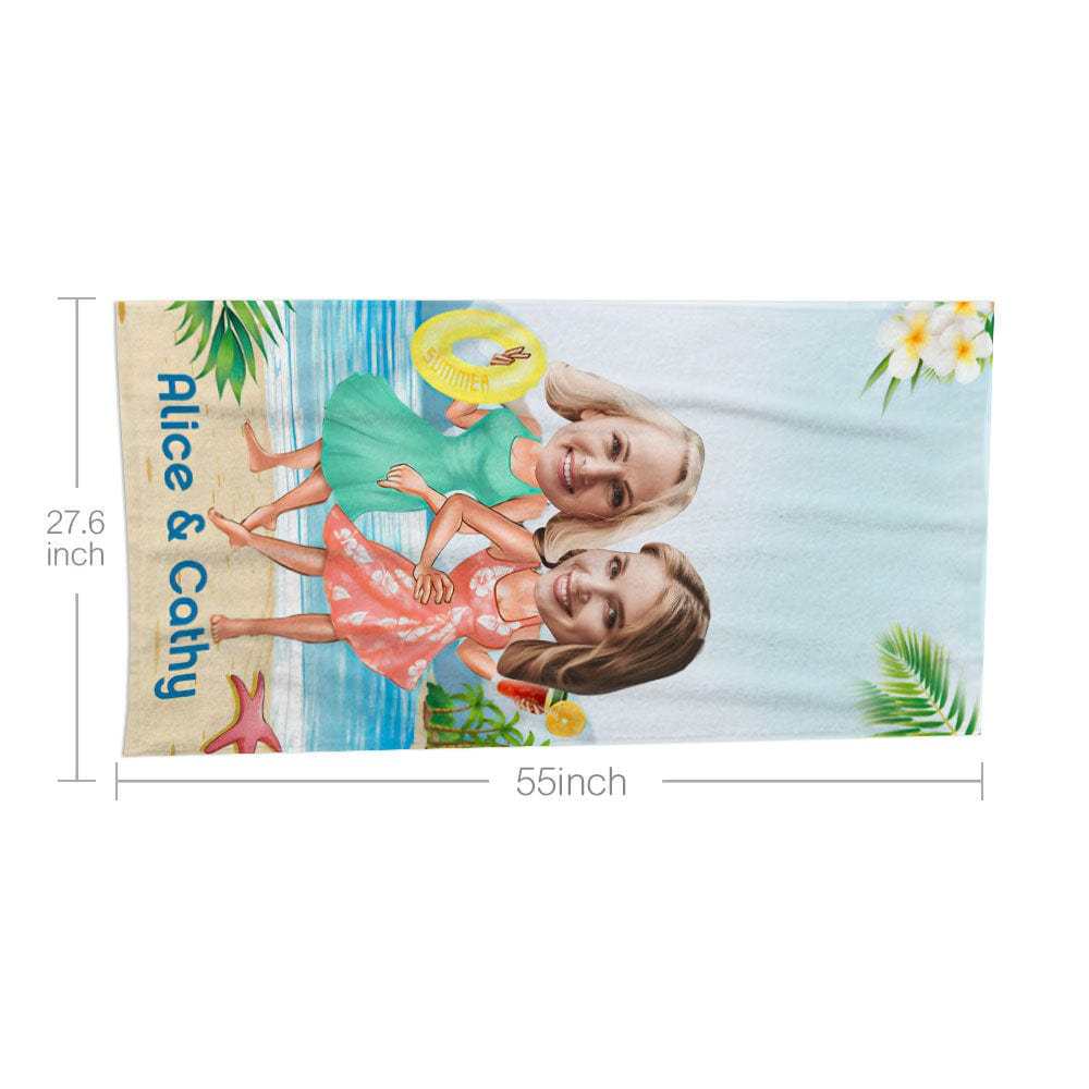 Custom Face Beach Towel Personalized Beach Towel Funny Gift for Kids - Giftlab