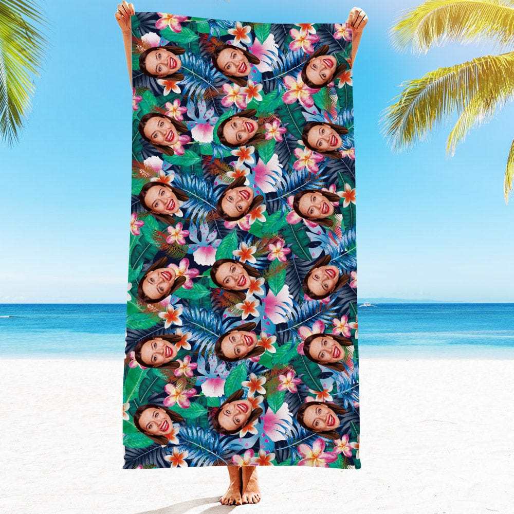 Personalized Beach Towels with Photo Custom Beach Towel Summer Gift-33 Styles - Giftlab