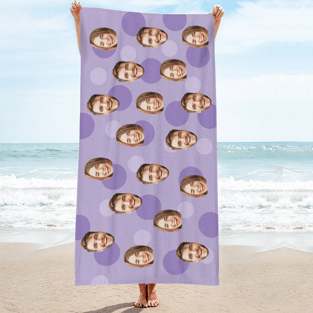 Personalized Face Beach Towel Custom Beach Towel Summer Gift - Giftlab