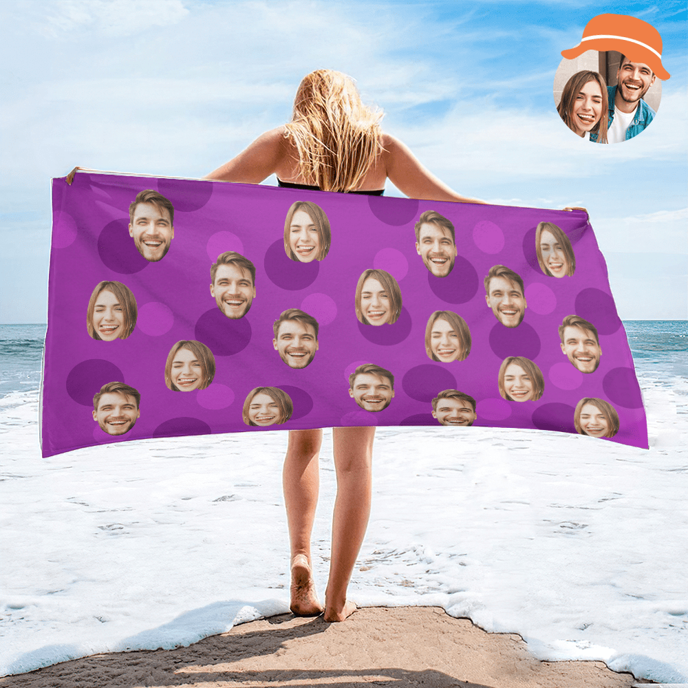Personalized Face Beach Towel Custom Beach Towel Summer Gift - Giftlab