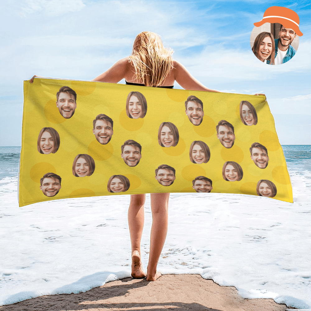 Personalized Face Beach Towel Custom Beach Towel Summer Gift - Giftlab
