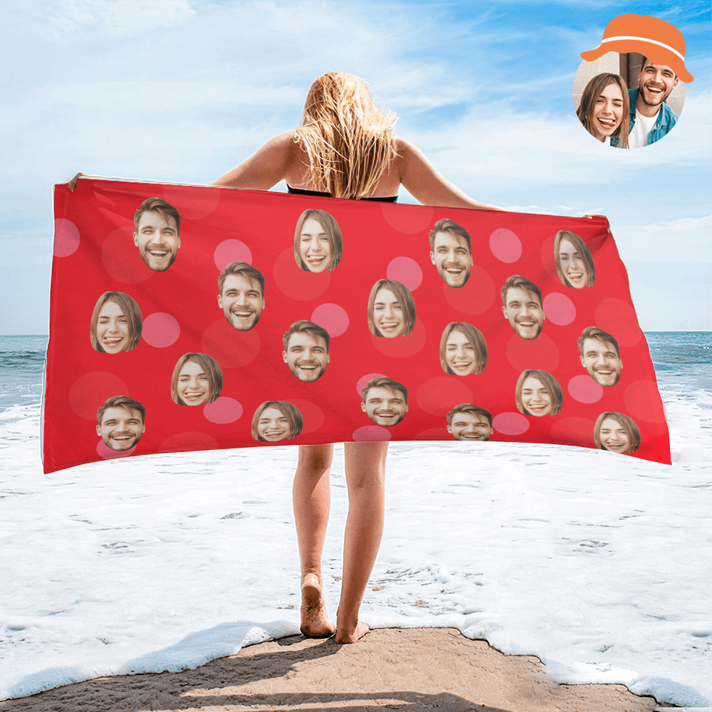 Personalized Face Beach Towel Custom Beach Towel Summer Gift - Giftlab