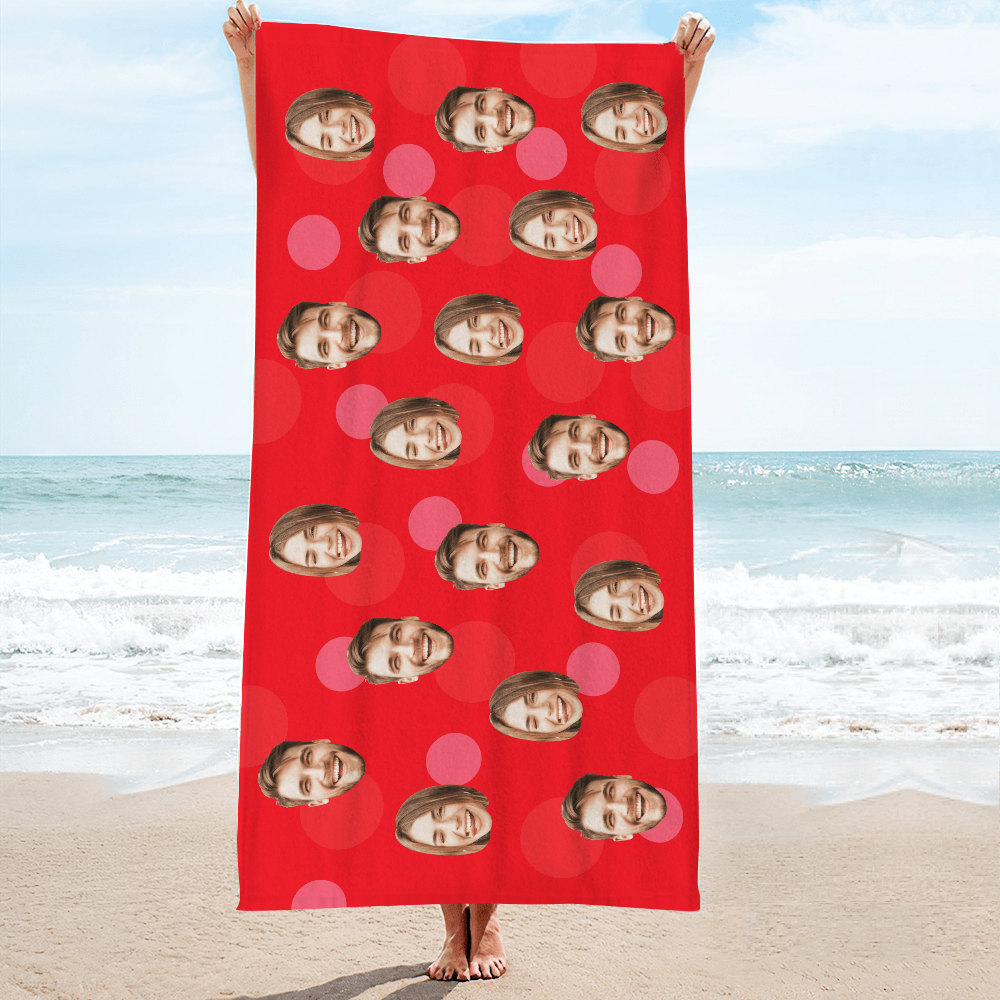 Personalized Face Beach Towel Custom Beach Towel Summer Gift - Giftlab