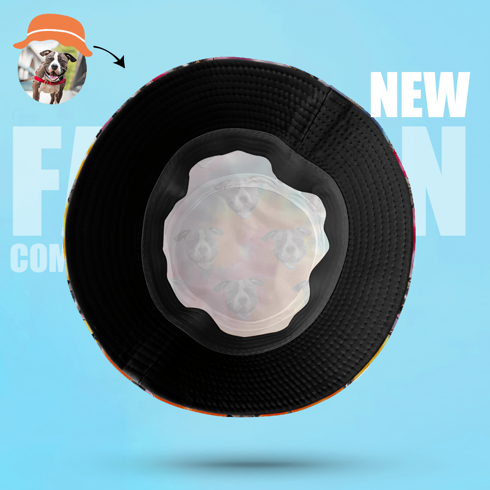 Custom Face Bucket Hat 2 Face Personalize Unisex Wide Brim Summer Bucket Hat Gift for Pet Lover - Giftlab