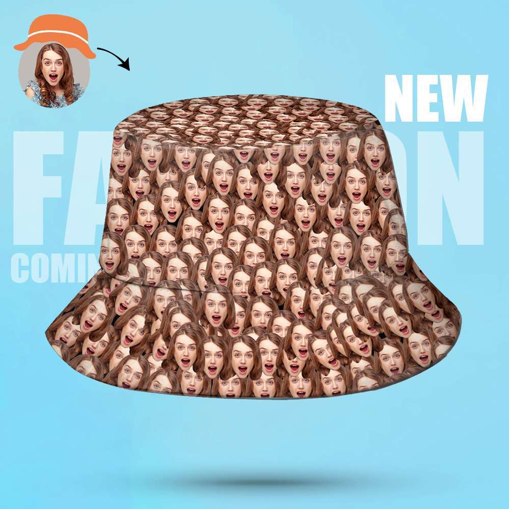 Personalized Bucket Hat Face Bucket Hat Custom Printed Hat Pet Photo Hat Summer Gift - Giftlab