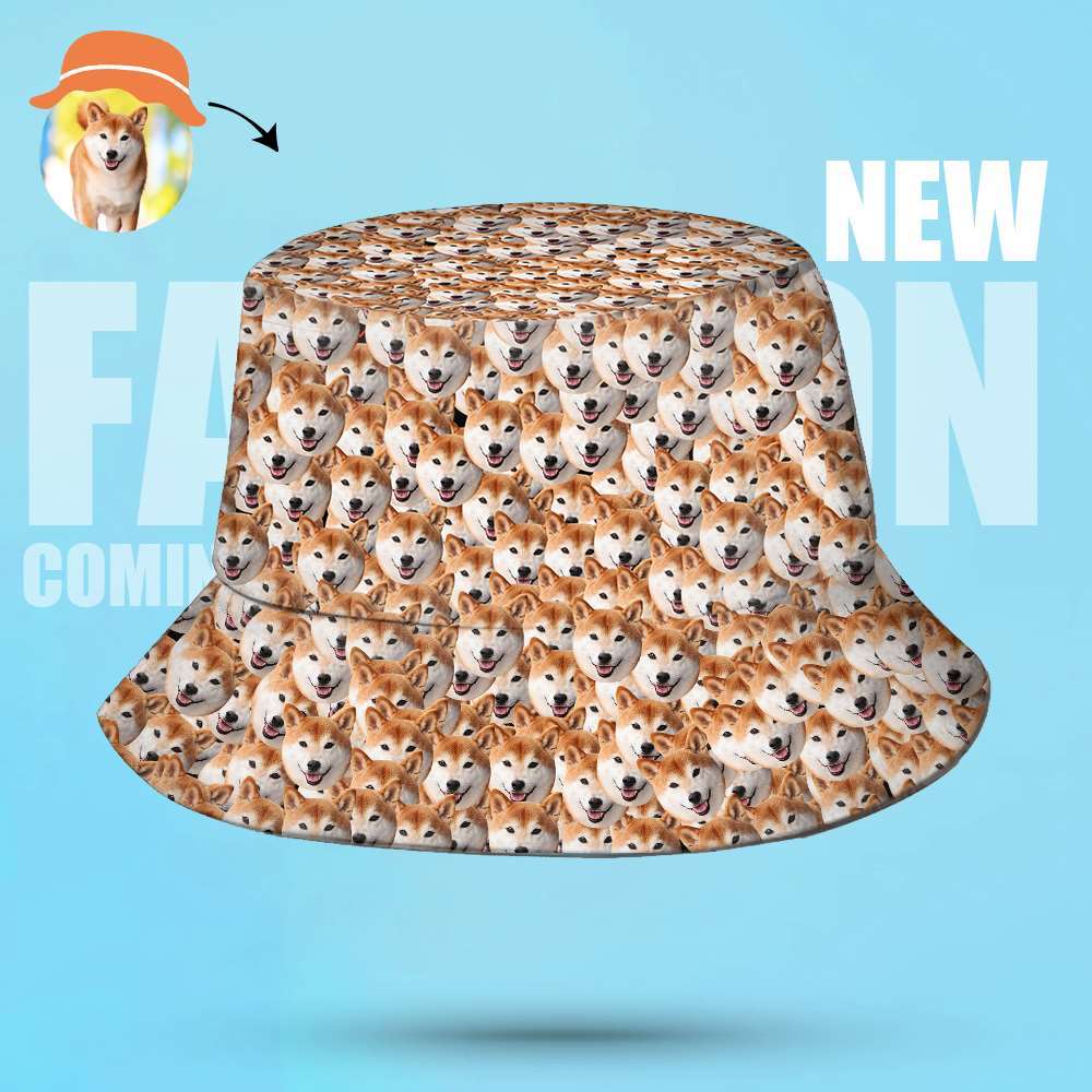 Personalized Bucket Hat Face Bucket Hat Custom Printed Hat Pet Photo Hat Summer Gift - Giftlab