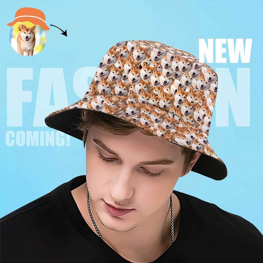 Personalized Bucket Hat Face Bucket Hat Custom Printed Hat Pet Photo Hat Summer Gift - Giftlab