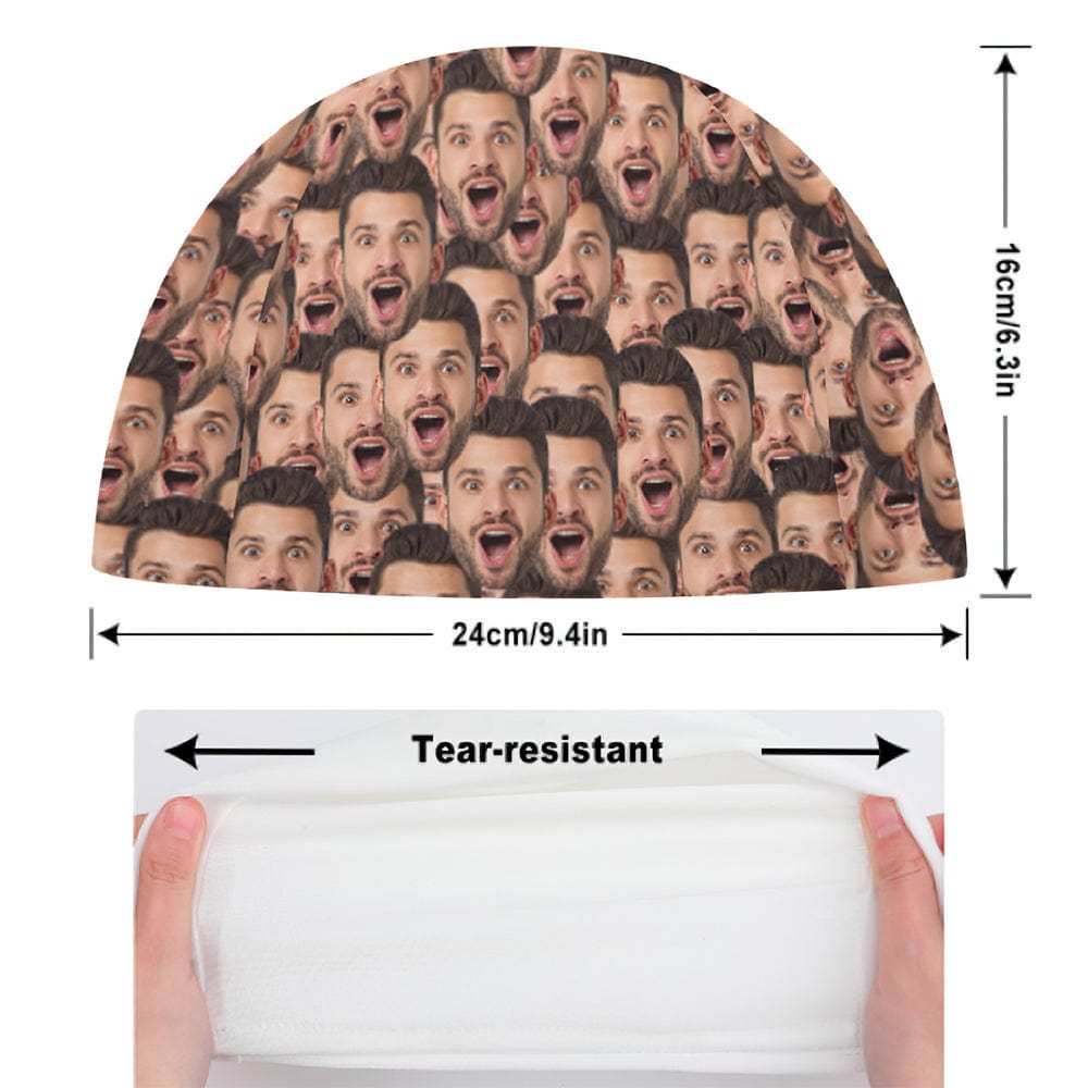 Personalized Funny Face Swim Caps Custom Swimming Cap Gift For Her - Giftlab