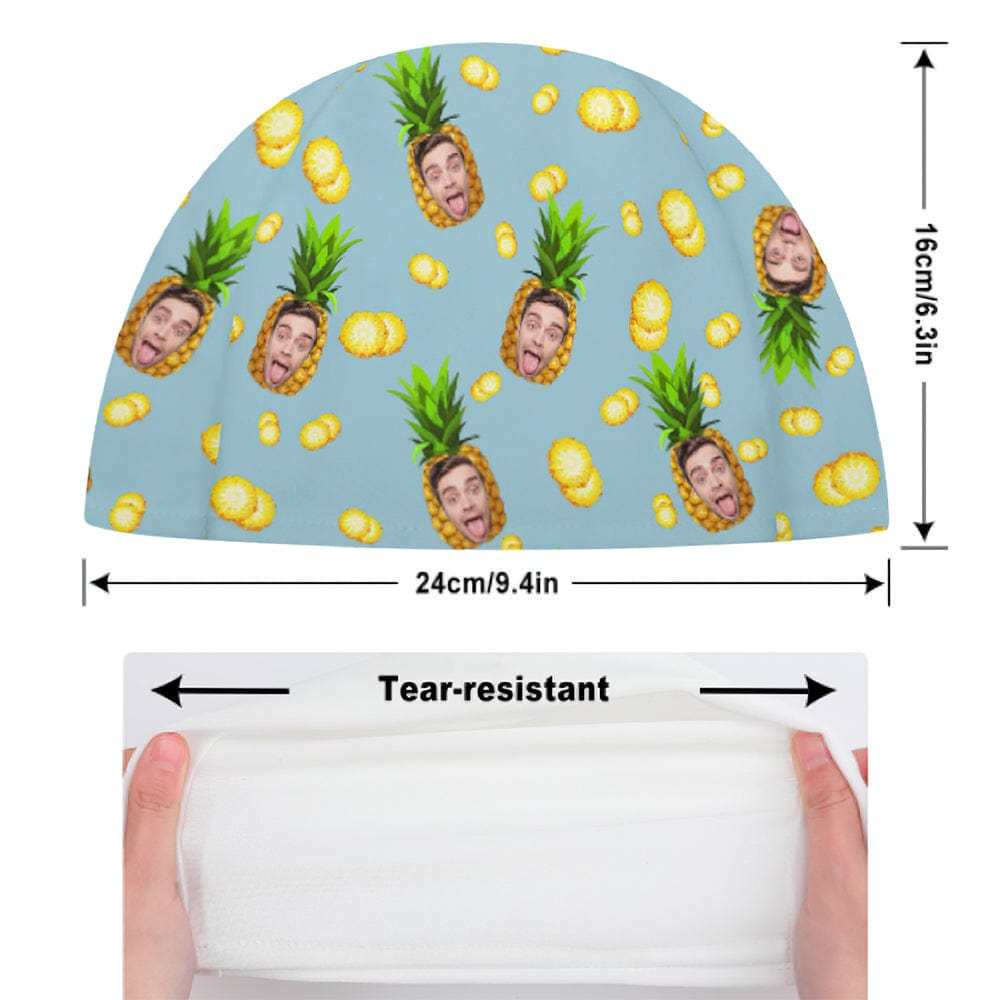 Custom Face Swimming Cap Custom Swimming Cap Pineapple Swim Caps Unisex - Giftlab