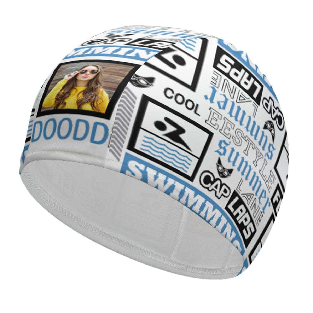 Custom Photo Swimming Cap Personalized Swim Caps Unisex Summer Gift - Giftlab