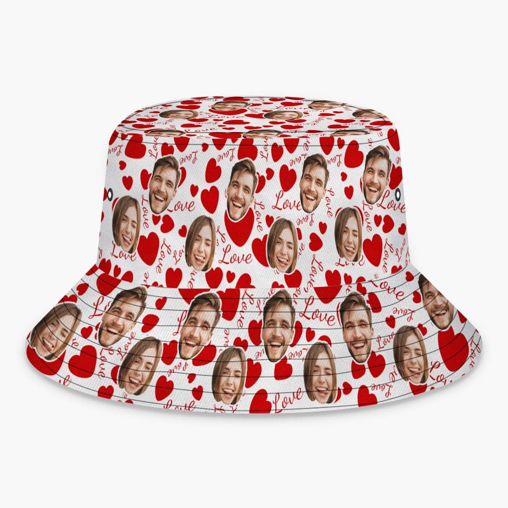 Custom Couples Bucket Hat Personalized Face Fisherman Cap Gifts for Valentine's Day - Giftlab