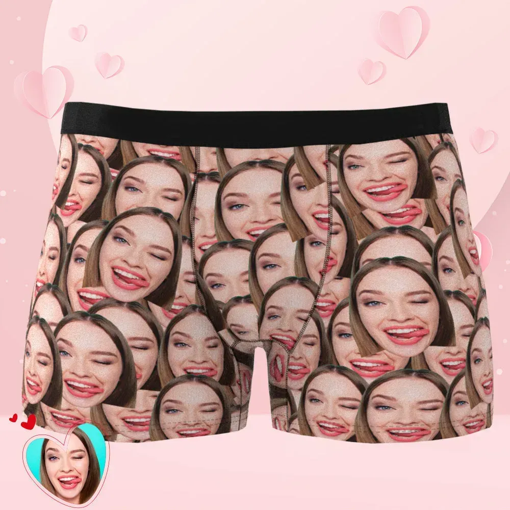 Men's Custom Face Mash Boxer Shorts