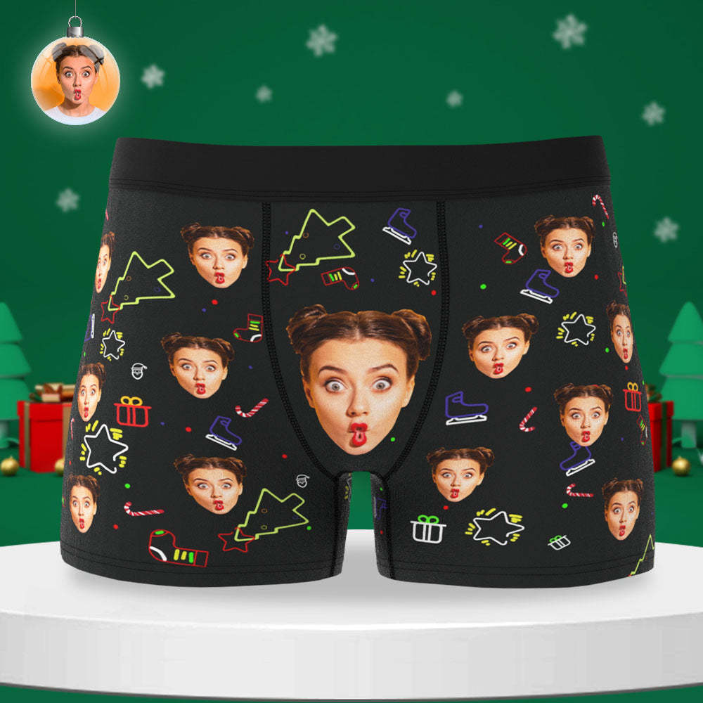 Custom Face Boxer Shorts Men's Face and Name Underwear Christmas Gift Only You Can Sparkle My Tree - Bestchristmasgifts