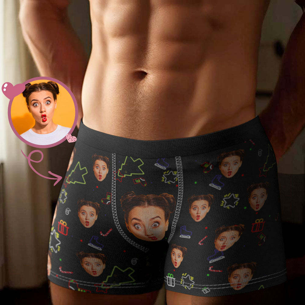 Custom Face Boxer Shorts Men's Face and Name Underwear Christmas Gift Only You Can Sparkle My Tree - Bestchristmasgifts