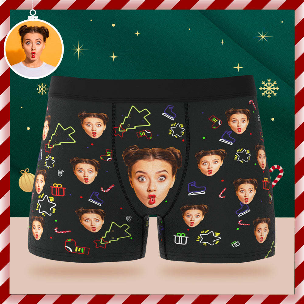 Custom Face Boxer Shorts Men's Face and Name Underwear Christmas Gift Only You Can Sparkle My Tree - Bestchristmasgifts