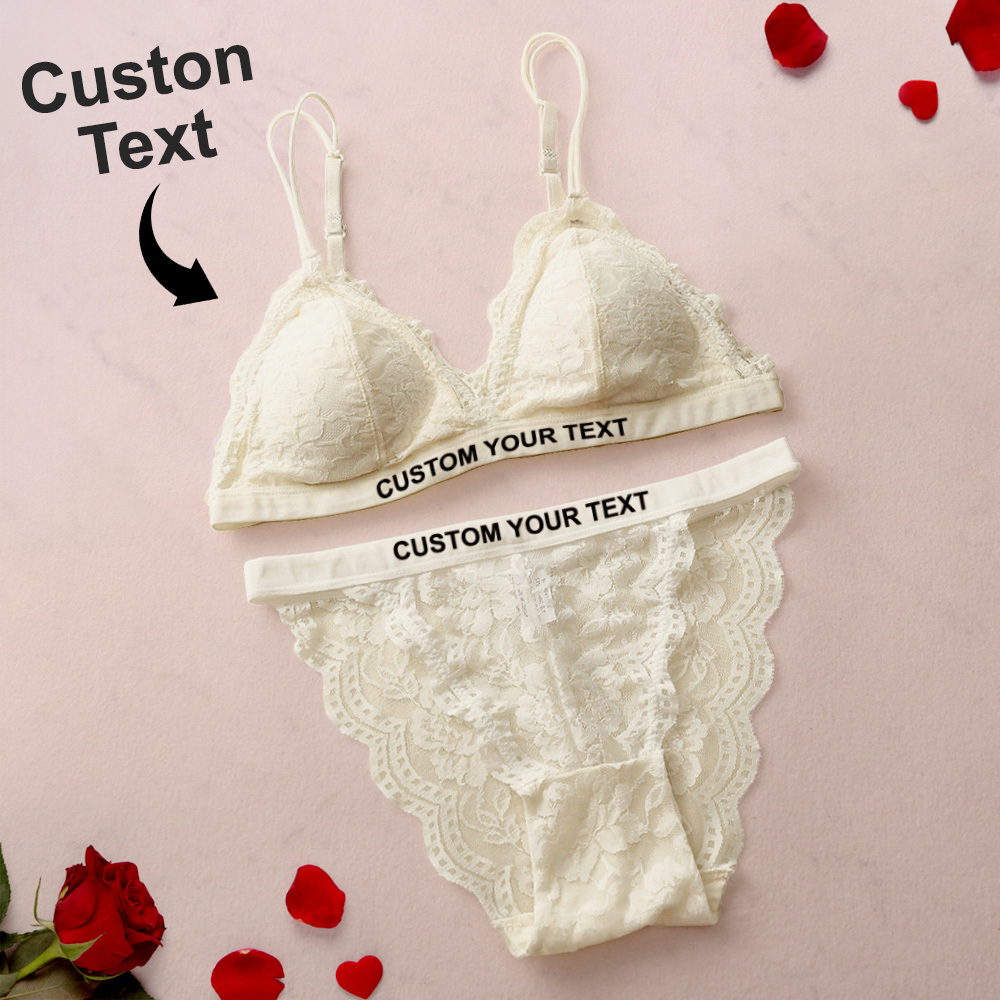 Custom Lace Lingerie Set Triangle Cup Bra set Sexy French Bra Set Valentine Gift For Her