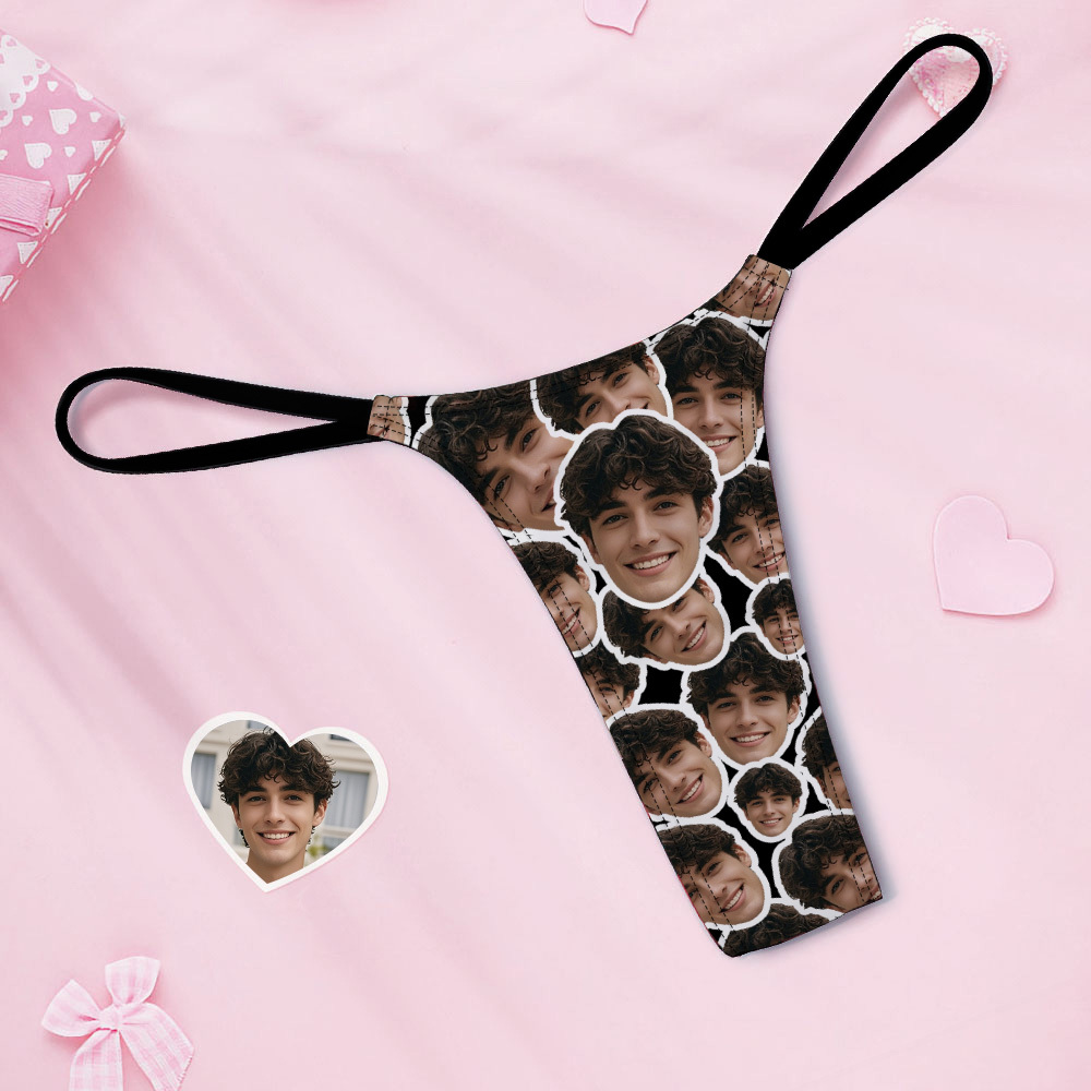 Custom Orange Thongs Face Mash Photo Panties Funny Underwear Briefs Valentine Gifts Idea - Bestchristmasgifts