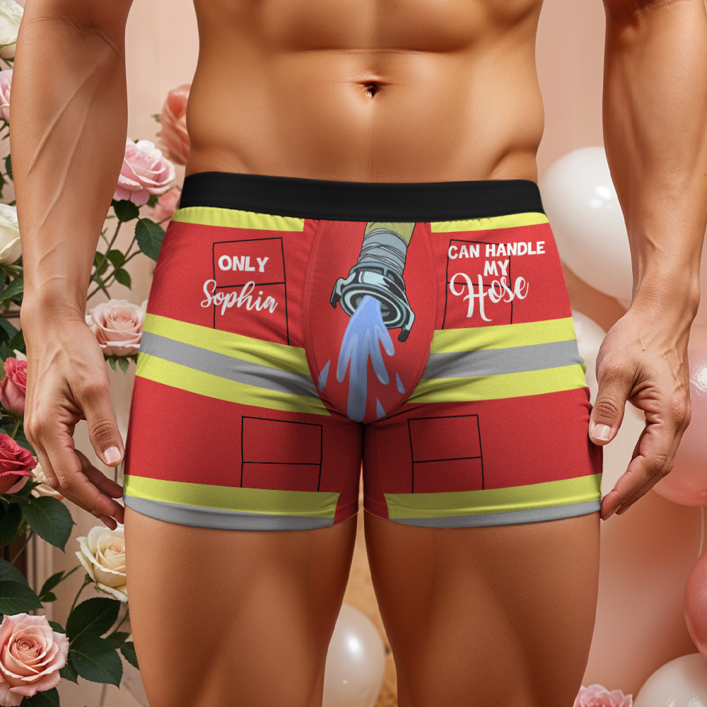 Custom Face Boxer Briefs Firefighter Personalized Underwear Gift for Boyfriend 