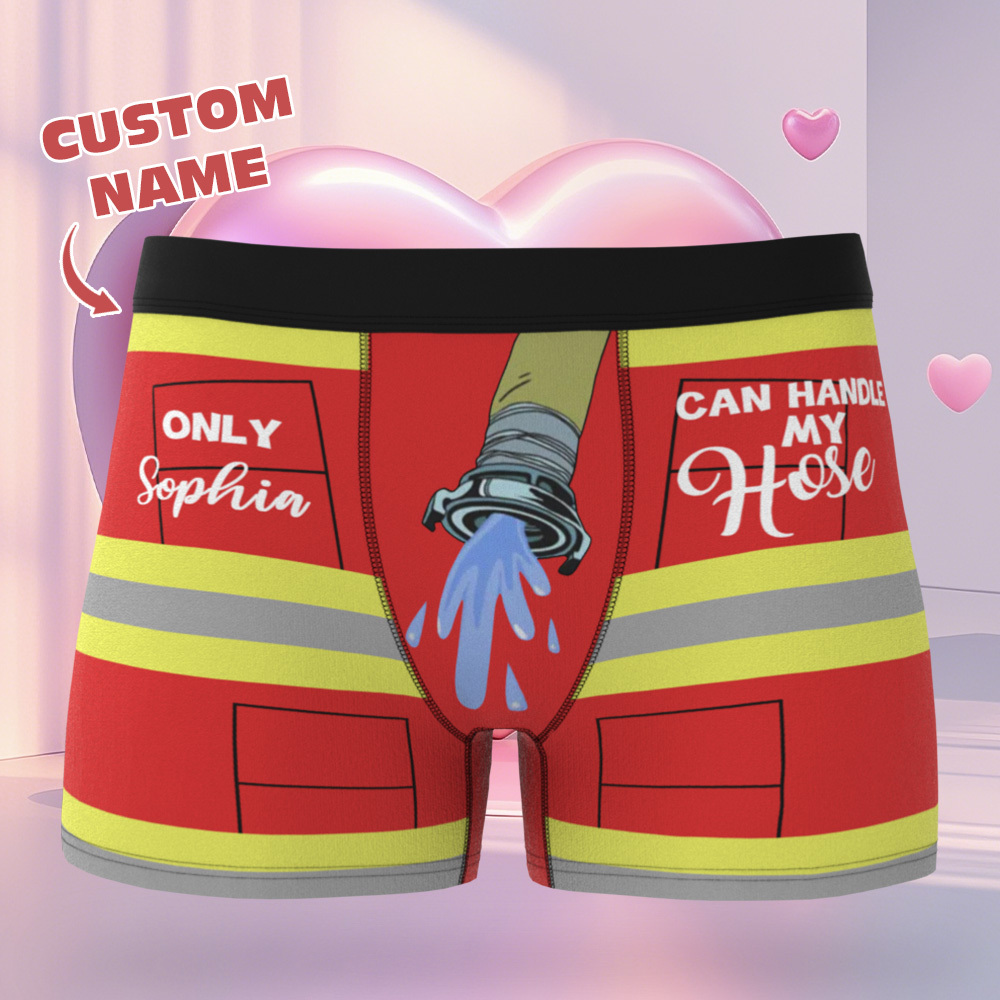 Custom Face Boxer Briefs Firefighter Personalized Underwear Gift for Boyfriend 