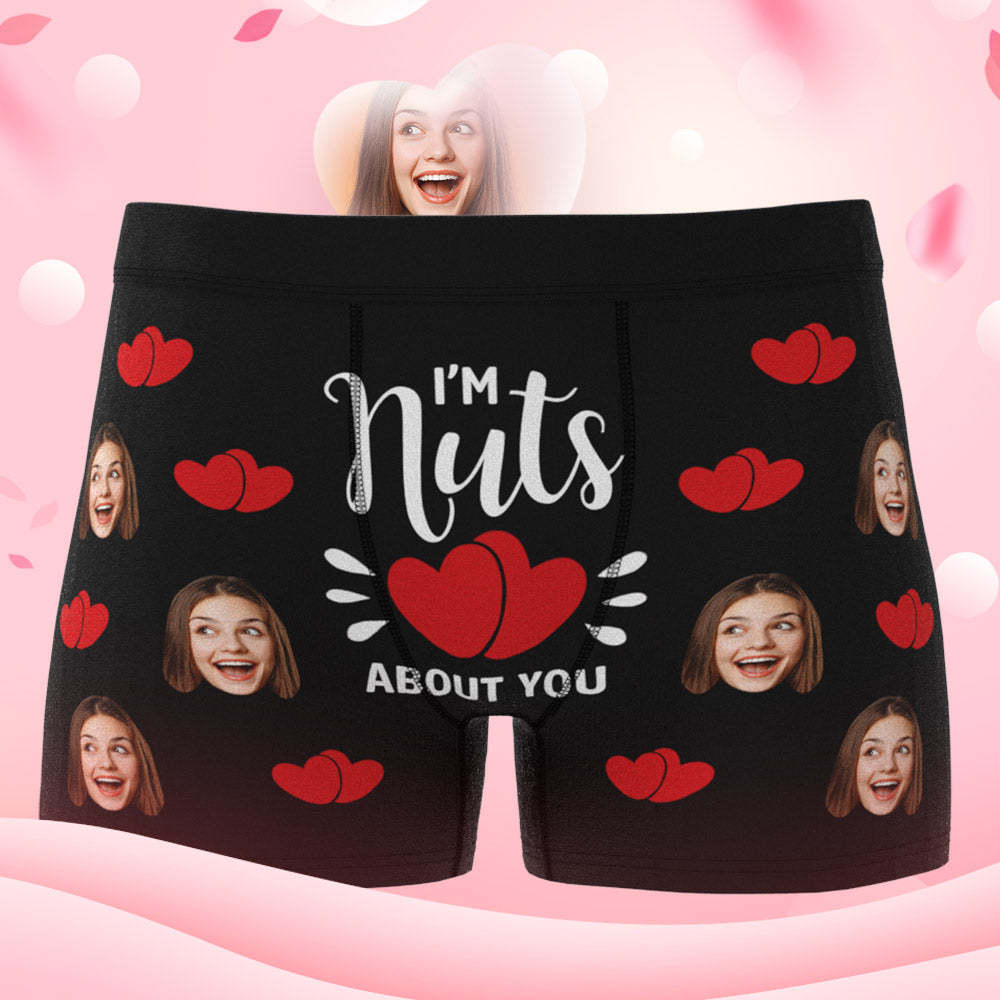 Custom Boxer Shorts - I'm Nuts About You - Bestchristmasgifts