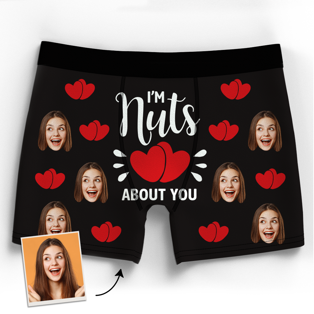 Custom Boxer Shorts - I'm Nuts About You - Bestchristmasgifts