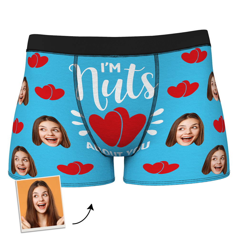 Custom Boxer Shorts - I'm Nuts About You - Bestchristmasgifts