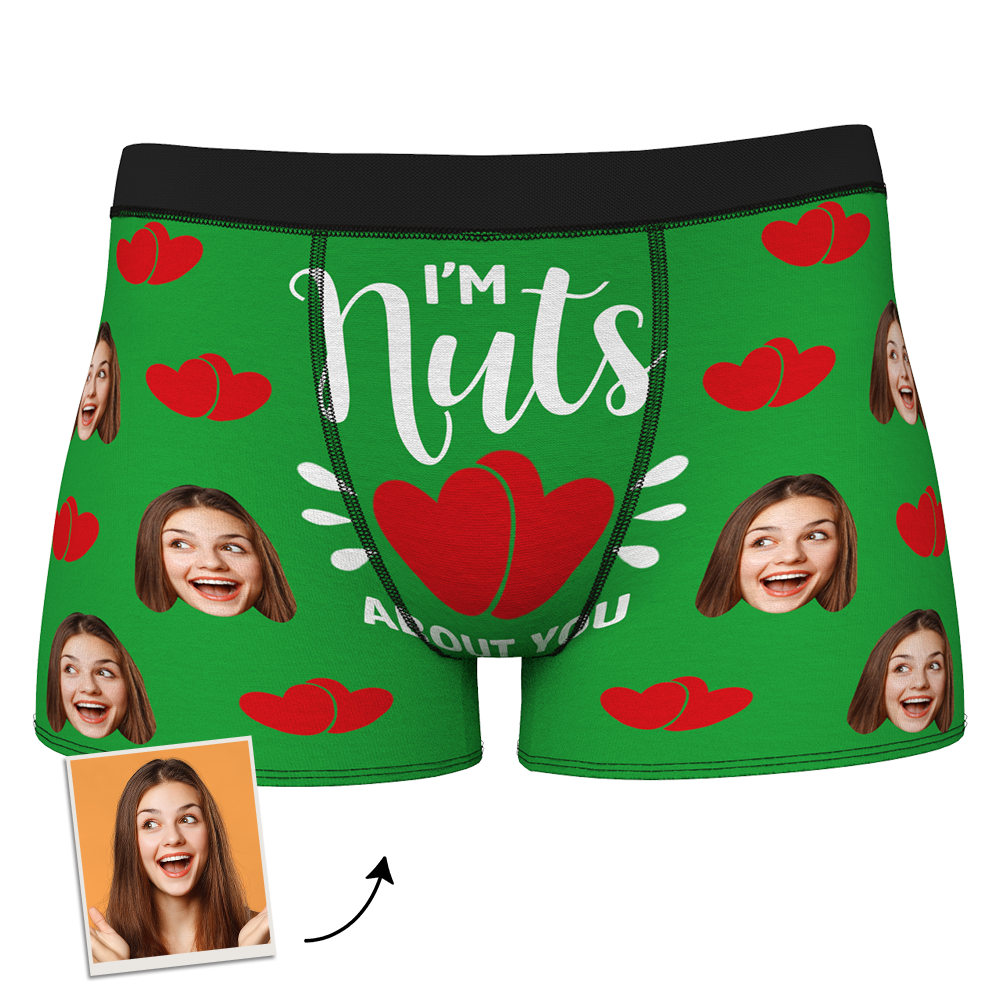 Custom Boxer Shorts - I'm Nuts About You - Bestchristmasgifts