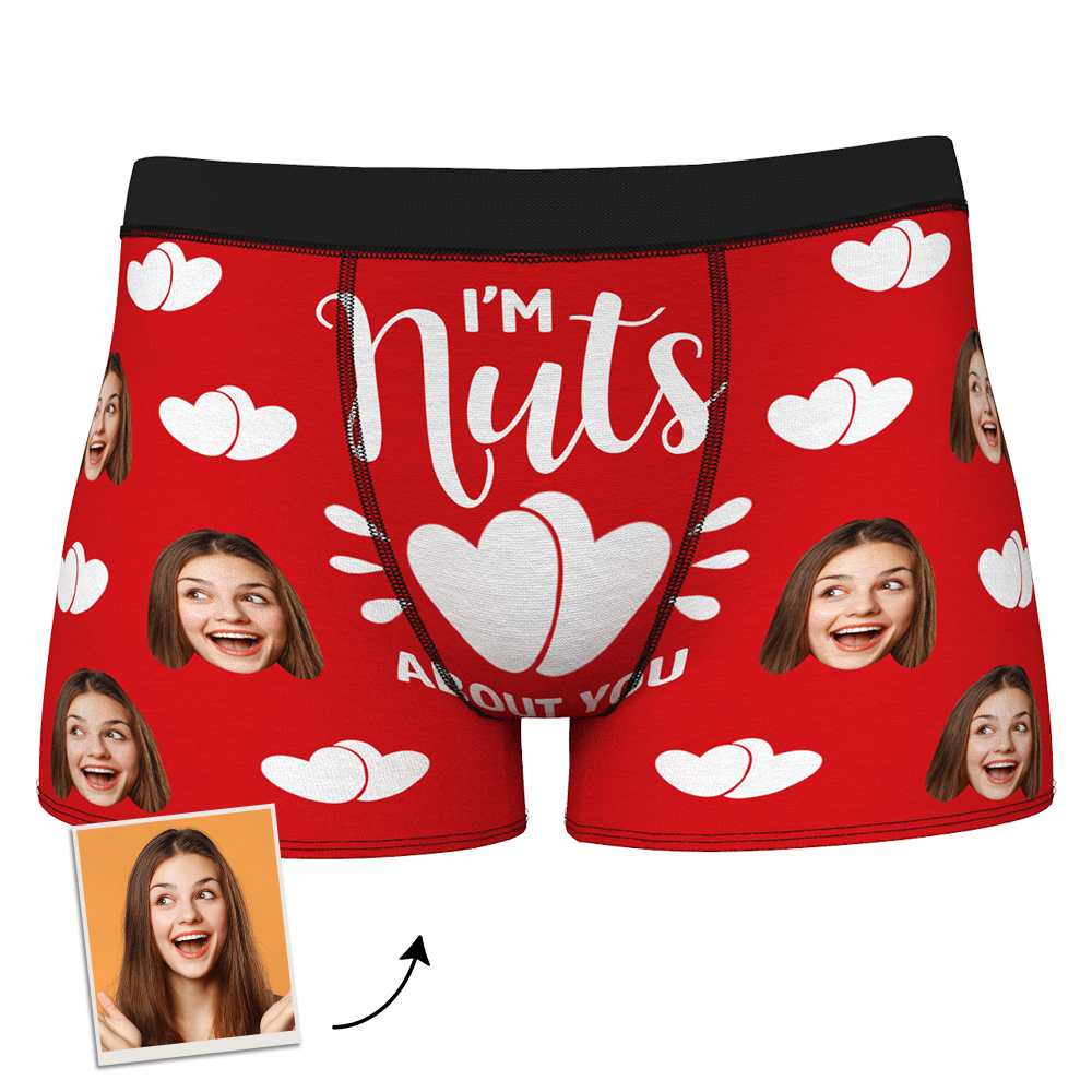 Custom Boxer Shorts - I'm Nuts About You - Bestchristmasgifts