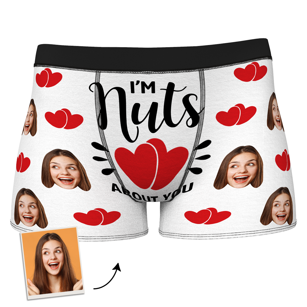 Custom Boxer Shorts - I'm Nuts About You - Bestchristmasgifts