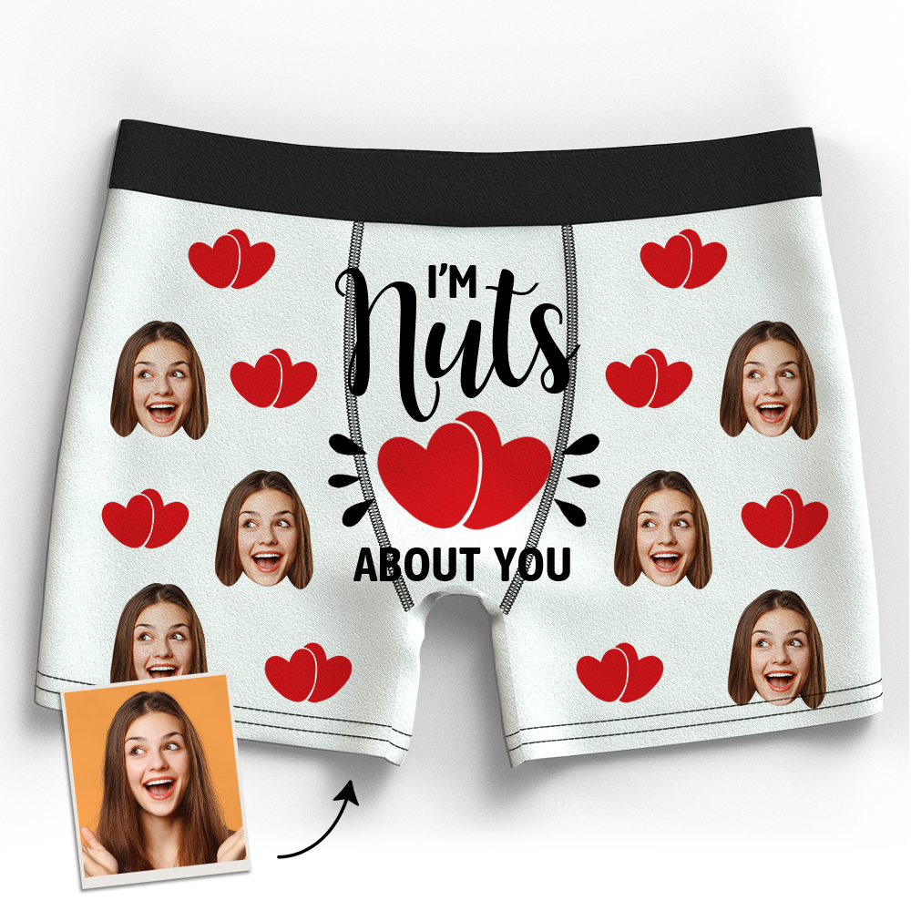 Custom Boxer Shorts - I'm Nuts About You - Bestchristmasgifts