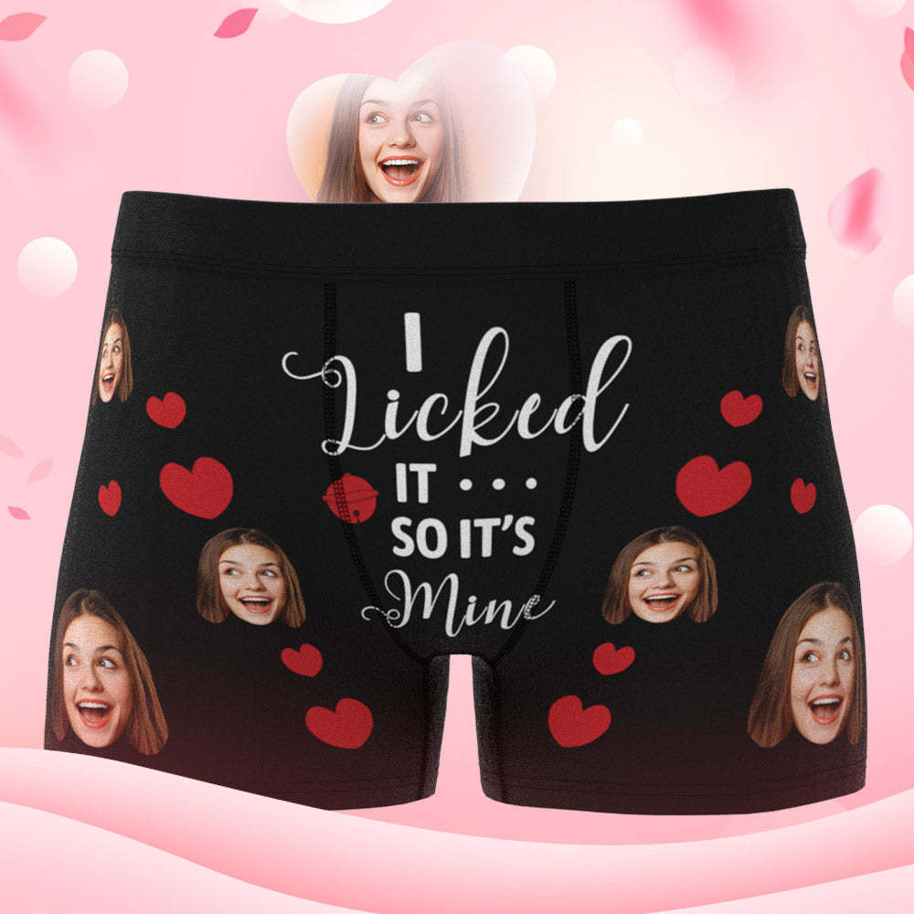 Custom Face Boxer Shorts - I Licked It So It's Mine