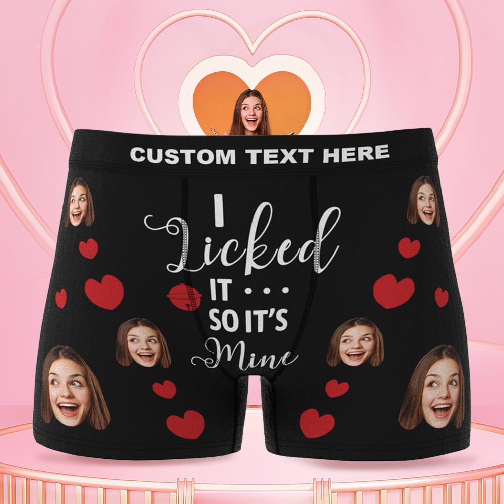 Custom Face Boxer Shorts - I Licked It So It's Mine