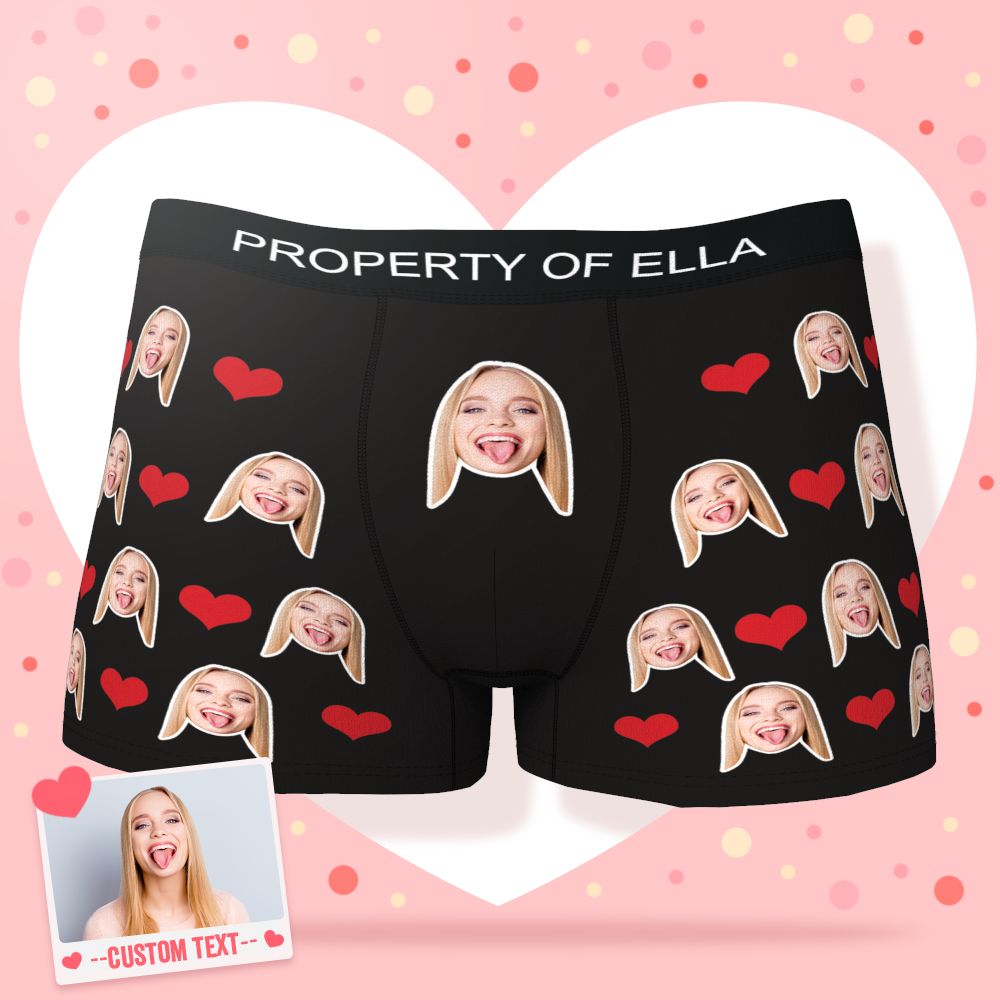 Men's Face Boxer Custom Boxer Shorts-Heart - Bestchristmasgifts