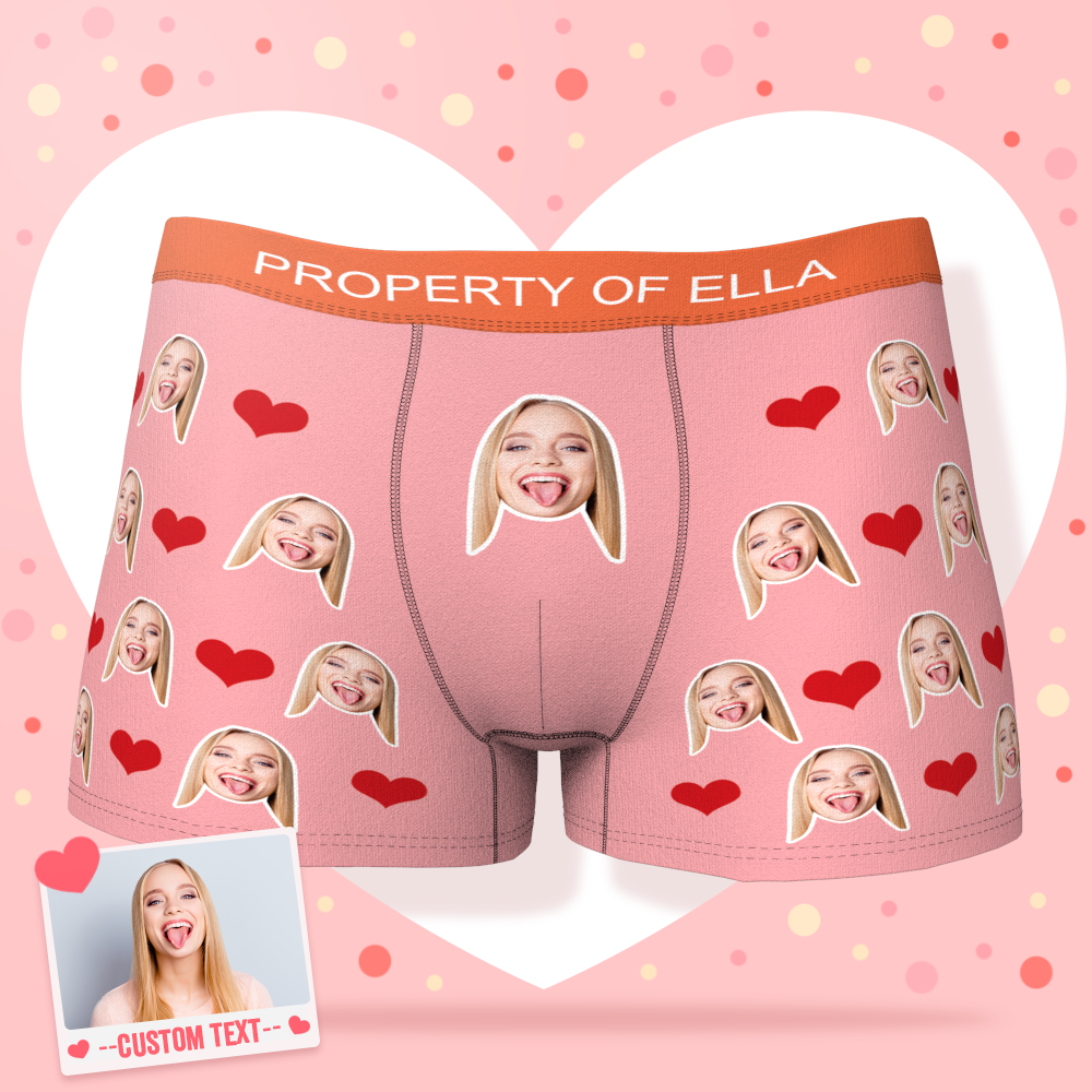 Men's Face Boxer Custom Boxer Shorts-Heart - Bestchristmasgifts